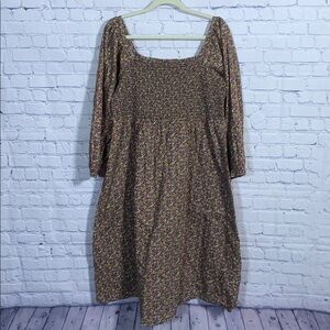 J.Crew Womens Liberty Fabric Cotton Smocked Daydream Midi Dress Floral Pink 3X